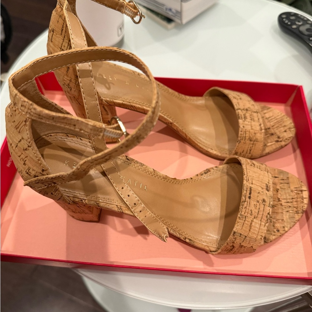 Kelly & Katie Cork Heels in Tan